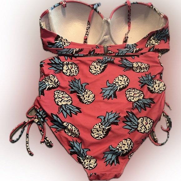 Retro Pineapple Bikini with High Waisted Bottoms - Picture 2 of 7